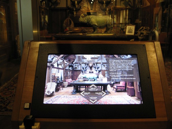 Photo of a digital interactive touch screen in the Colby Room at the Museum of Science, Boston